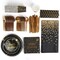 201PCS Black Gold Birthday Party Supplies Disposable Dinnerware Set for 25 Guests Plates Cups Napkins Cutlery Tablecloth